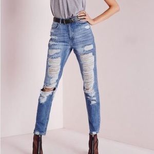 NWT Missguided Distressed Denim Jeans